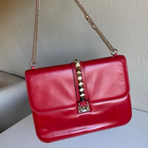 Valentino Handbags - Valentino Glam Lock Bag Large in Red! Authentic!!